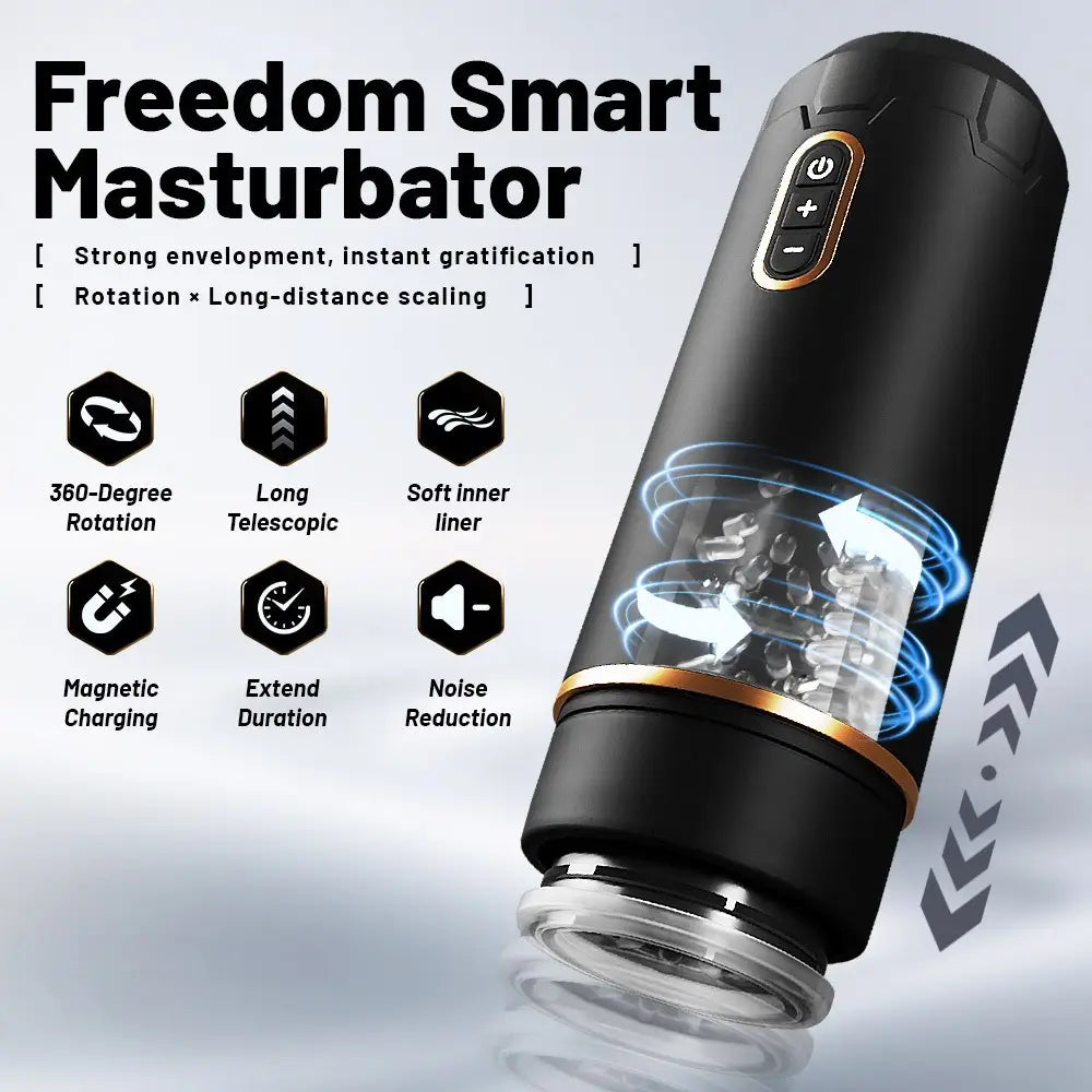 Internal drive mechanism of the Fizzglow Piston stroker highlighting 360-degree rotation and dual-action thrusting
