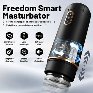 Internal drive mechanism of the Fizzglow Piston stroker highlighting 360-degree rotation and dual-action thrusting