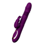 Pulse-Thrust Rabbit Vibrator, Triple-Motor G-Spot & C-Spot Stimulation with 30mm Auto-Telescopic Thrusting &42℃ Intelligent Heating? Fizzglow