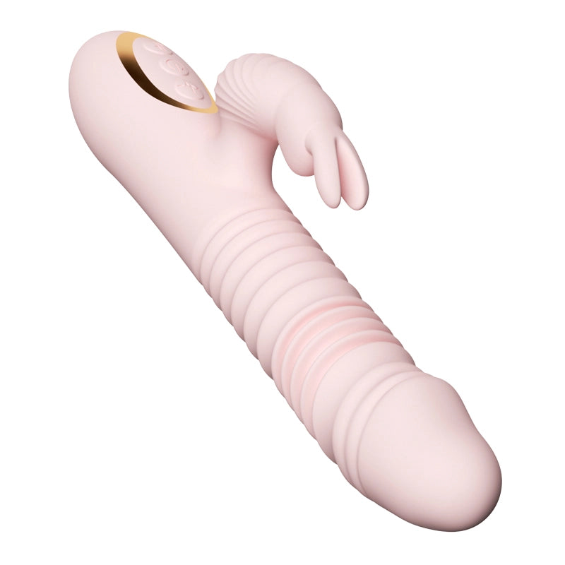 Pulse-Thrust Rabbit Vibrator, Triple-Motor G-Spot & C-Spot Stimulation with 30mm Auto-Telescopic Thrusting &42℃ Intelligent Heating? Fizzglow