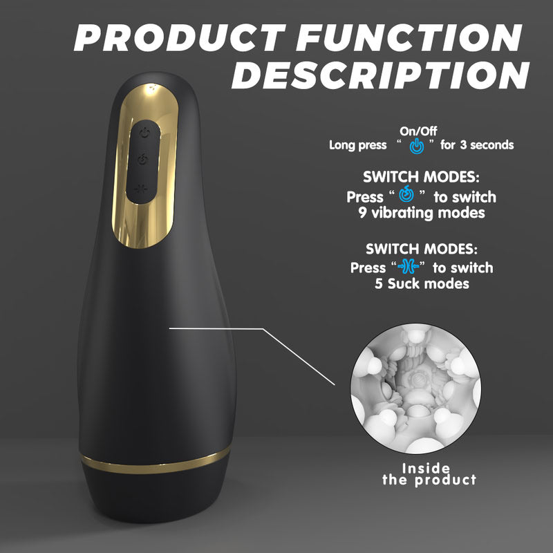 Air-Pulse Clamping & Vibrating Masturbator  Fizzglow