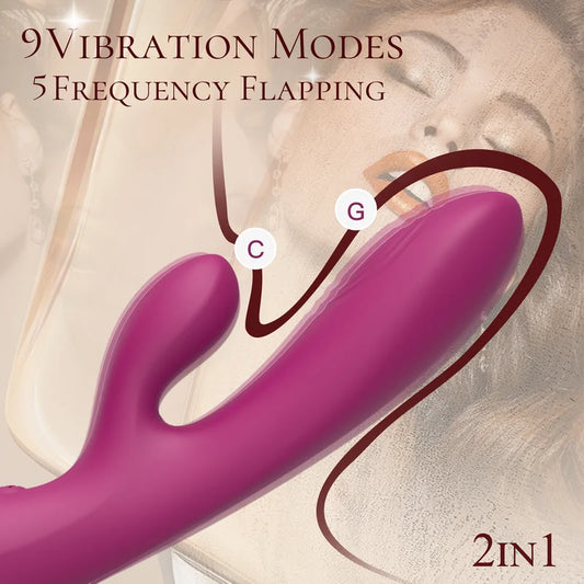 Crimson Flap Dual Motor Rabbit Vibrator  Fizzglow