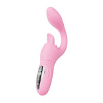 Pink EmberPulse G-Spot Rabbit Vibrator with LCD display and vibrating tongue