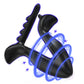 Black Anchor male butt plug featuring a 4-stage adjustable metal frame for safe anal expansion