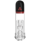 Vortex Automatic Penis Pump Stroker with transparent cylinder and realistic TPE sleeve