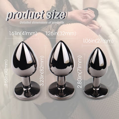 Gunmetal Anal Plug Set  Fizzglow