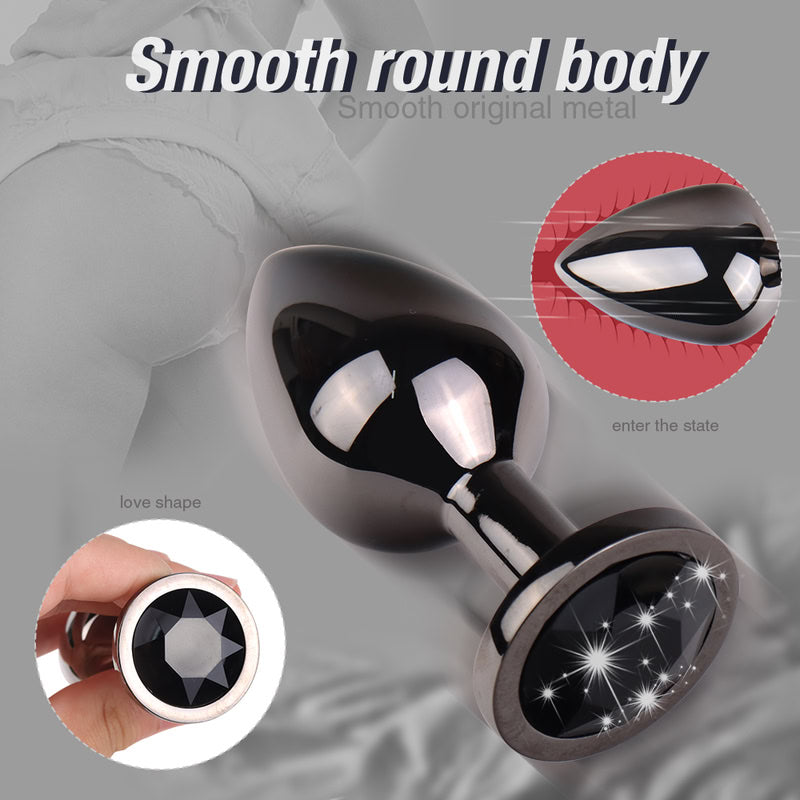 Gunmetal Anal Plug Set  Fizzglow