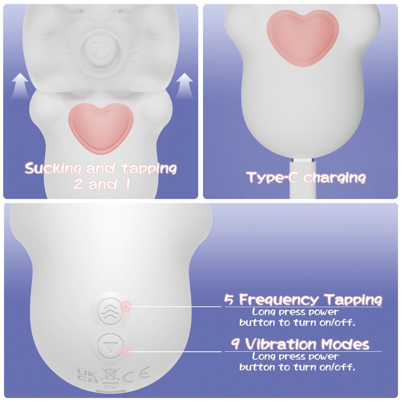 Lucky Cat Clitoral Suction With Bullet  Fizzglow