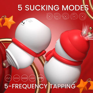 Fizzglow Melt Clitoral Suction Vibrator for couples made with premium red and white body-safe silicone.