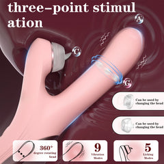 Omni-Pleasure 3-in-1 Rabbit Vibrator - Thrusting, Rotating & Suction Kit  Fizzglow