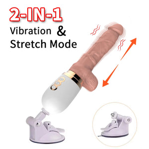 Pure Instinct Realistic Heating Dildo with 3 Stretching & 10 Vibrations  