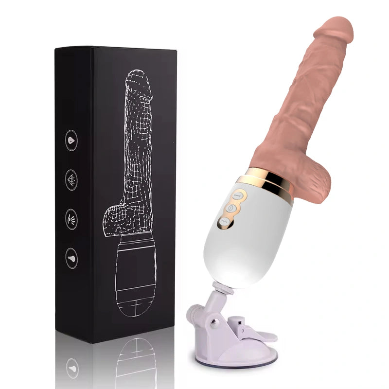 Pure Instinct Realistic Heating Dildo with 3 Stretching & 10 Vibrations  