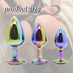 Rainbow Metal Anal Plug Set  Fizzglow