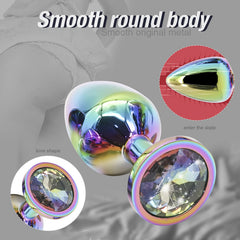 Rainbow Metal Anal Plug Set  Fizzglow