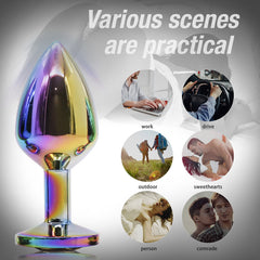 Rainbow Metal Anal Plug Set  Fizzglow