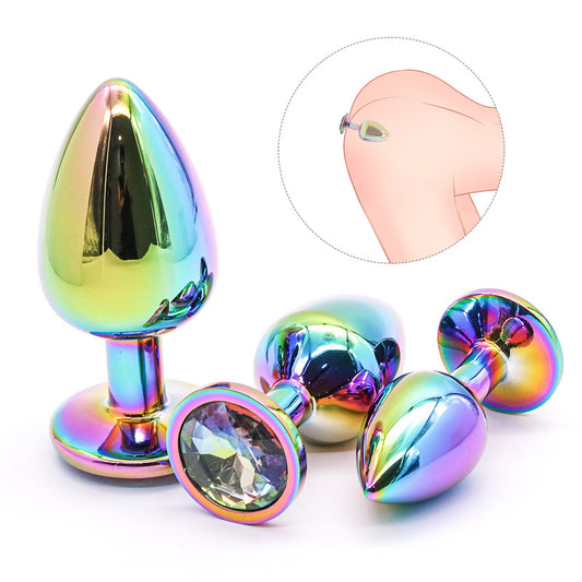 Rainbow Metal Anal Plug Set  Fizzglow