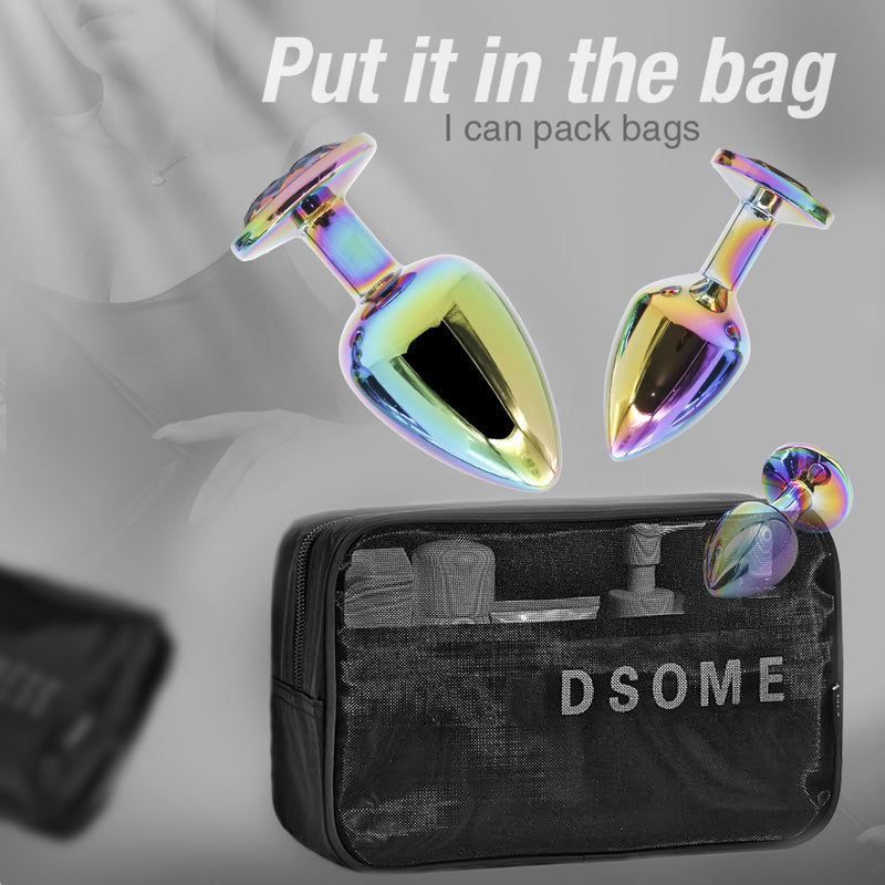 Rainbow Metal Anal Plug Set  Fizzglow