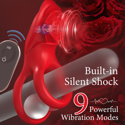 Remote Control Rose Vibrating Cock Ring  Fizzglow