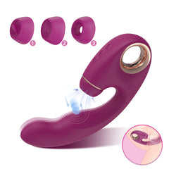 Rose Allure 3-in-1 Suction Rabbit Vibrator with Loop Handle  Fizzglow
