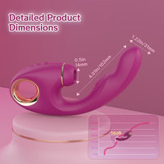 Rose Allure 3-in-1 Suction Rabbit Vibrator with Loop Handle  Fizzglow