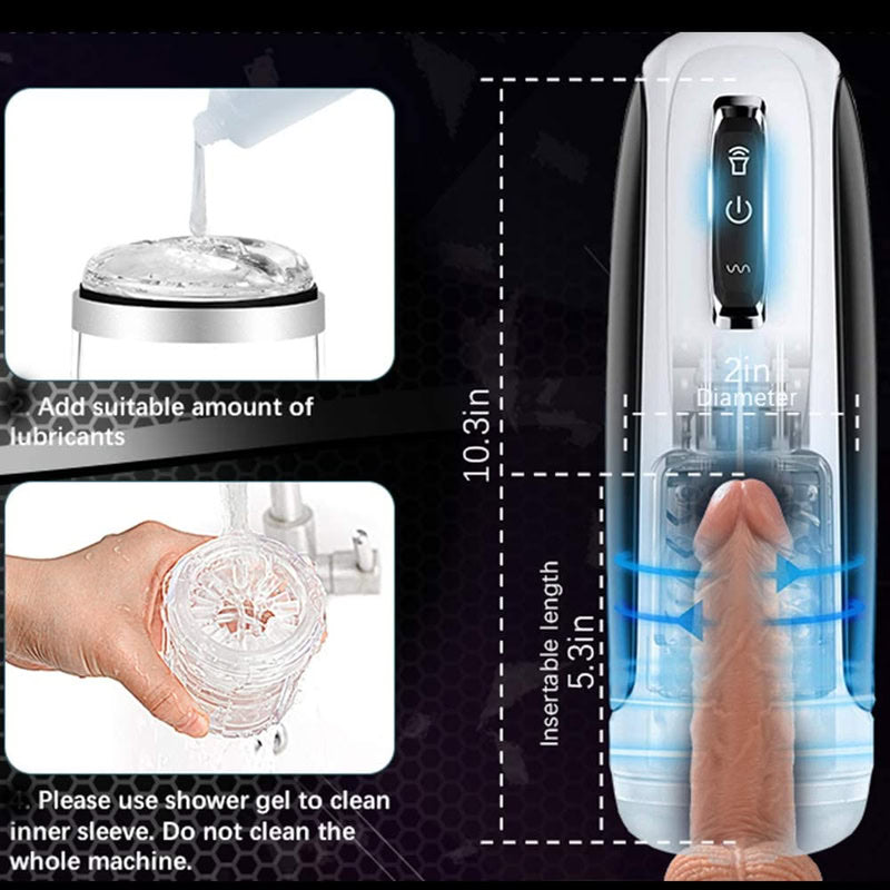 Rotating & Thrusting Voice Masturbator with Textured Channel  Fizzglow
