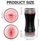 Shift dual-ended male masturbator with non-slip grip and 3D textured tunnels