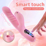 Pink SilkRipple G-Spot Rabbit Vibrator with thrusting and LCD display