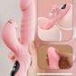 Pink SilkRipple G-Spot Rabbit Vibrator with thrusting and LCD display