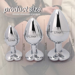 Silver Metal Butt Plug Set  Fizzglow