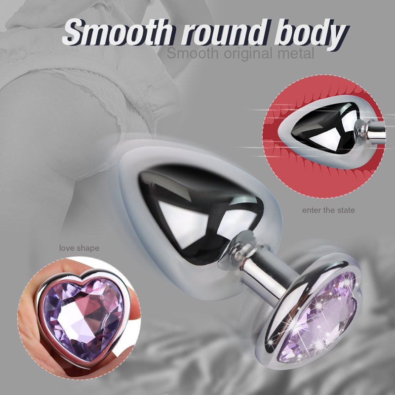 Silver Metal Butt Plug Set  Fizzglow