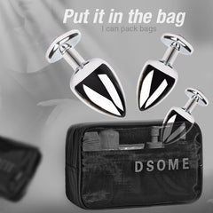 Silver Metal Butt Plug Set  Fizzglow