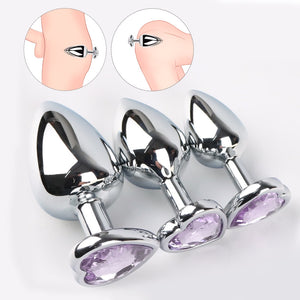 Silver Metal Butt Plug Set  Fizzglow