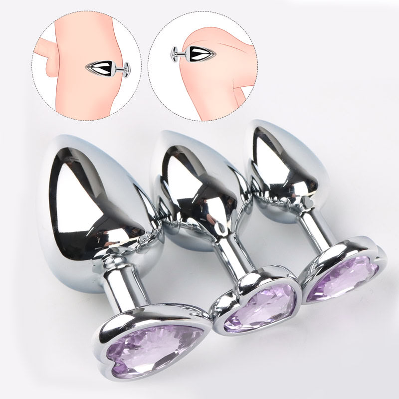 Silver Metal Butt Plug Set  Fizzglow