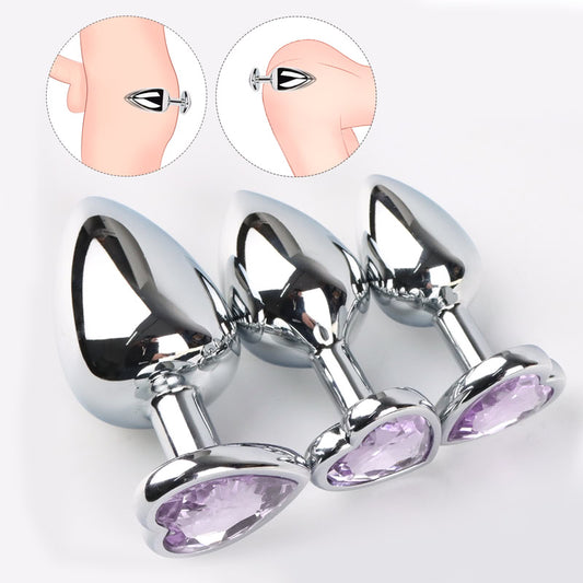 Silver Metal Butt Plug Set  Fizzglow