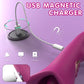 Sola G-Spot Rabbit Vibrator in burgundy showing its dual-end design with a tapping shaft, rabbit-ear stimulator, and a tongue-licking base.
