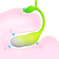 Sprout bean sprout shaped g-spot vibrator with flexible liquid silicone body and magnetic charging port