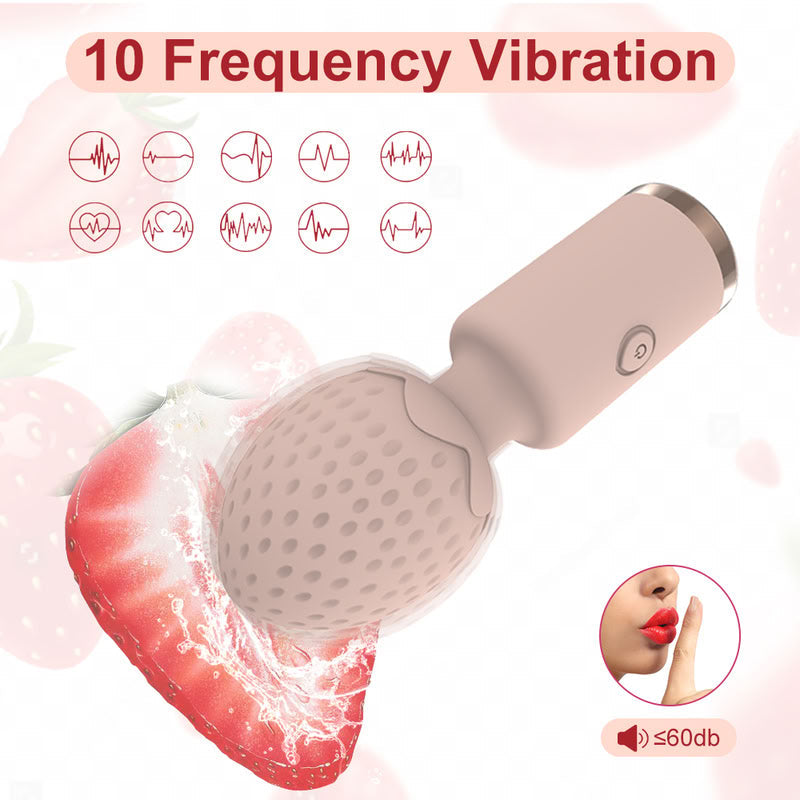 Strawberry Mini 10 Function Rechargeable Wand  Fizzglow