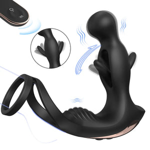 Fizzglow Surge 3-in-1 Prostate Massager and Anal Vibrator with Penis Ring