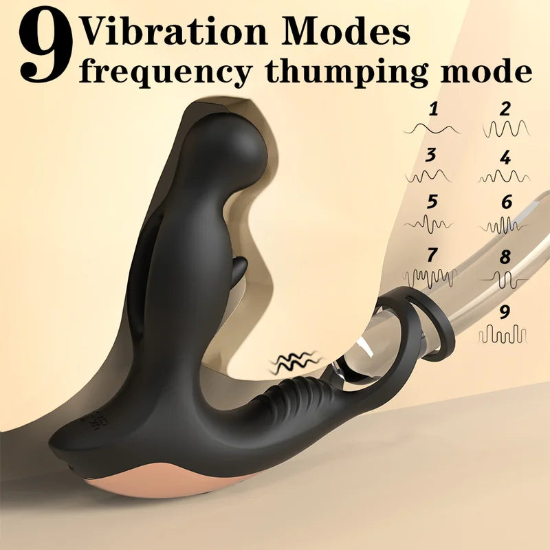 Fizzglow Surge 3-in-1 Prostate Massager and Anal Vibrator with Penis Ring
