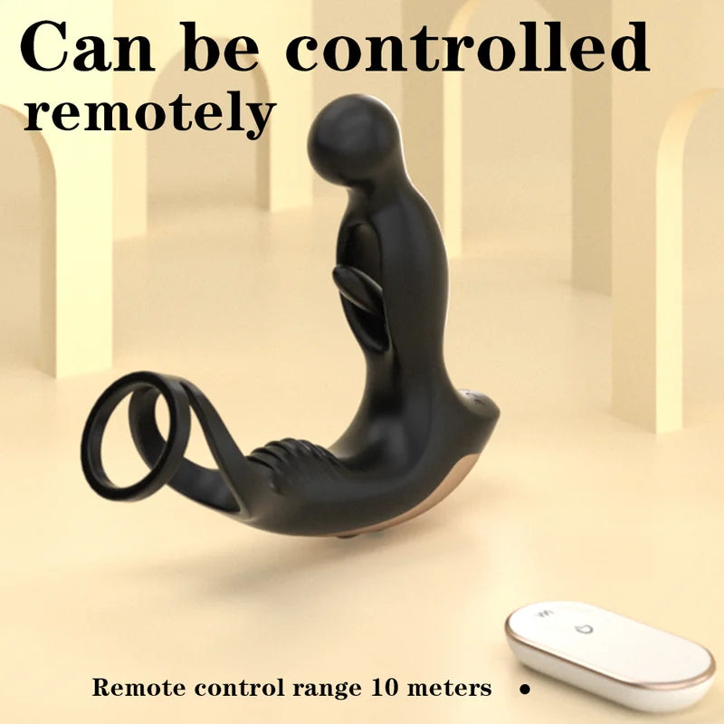 Fizzglow Surge 3-in-1 Prostate Massager and Anal Vibrator with Penis Ring