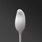Switch detachable 2-in-1 app-controlled g-spot vibrator showing sonic sucking nozzle and pulse-thrusting shaft connected by a soft silicone cord