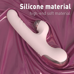 Telescopic Thrusting Rabbit Vibrator with Interchangeable Suction Heads  Fizzglow