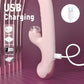 Telescopic Thrusting Rabbit Vibrator with Interchangeable Suction Heads  Fizzglow