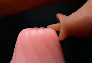 Titan Silk: 9-Speed Heated Dildo & Remote Oral Stim  