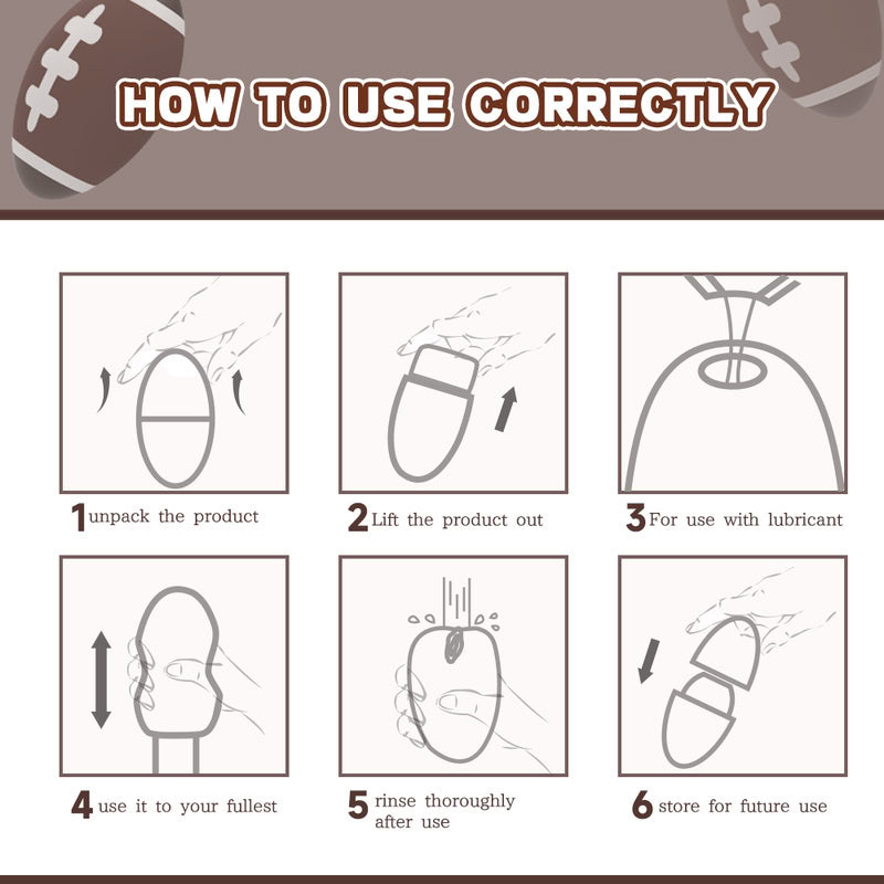 Touchdown Texture Football Style Pocket Pussy - Portable Male Masturbator  Fizzglow