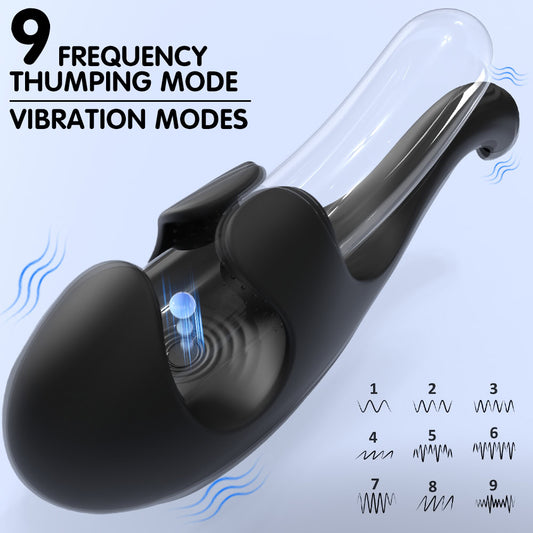 Open-Ended Vibrating Penis Trainer - Tapping & Vibration Masturbator  Fizzglow