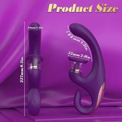 Violet Caress 3-in-1 Licking &amp; Suction Rabbit Vibrator  Fizzglow
