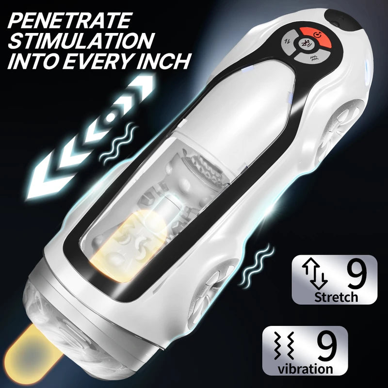 Bluetooth Kinetic Stroker: 42°C Thermal & Real-Time Rhythm-Sync Piston  