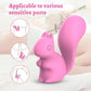 Fizzglow Cheeky Squirrel pink silicone G-spot vibrator with a 32.06mm curved tail and an ergonomic squirrel-shaped handle base.