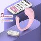 Pink Contour wearable G-spot vibrator on purple display stand showcasing Mobile App and Remote Control functionality